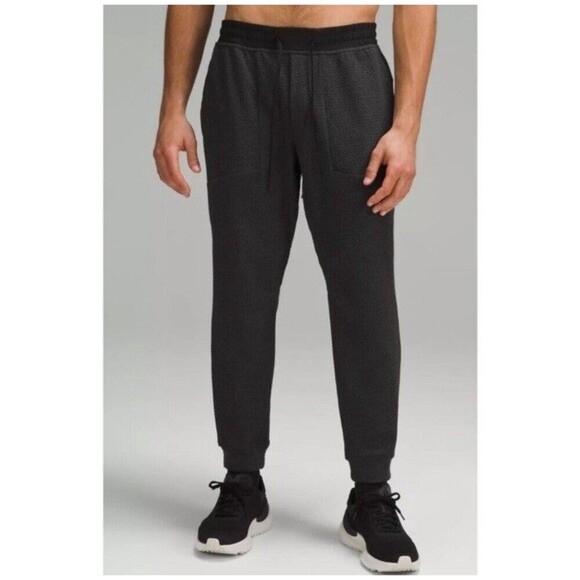 Lululemon At Ease Jogger Heathered Black Athleisure Pants Textured Men’s Size XS - Picture 1 of 12